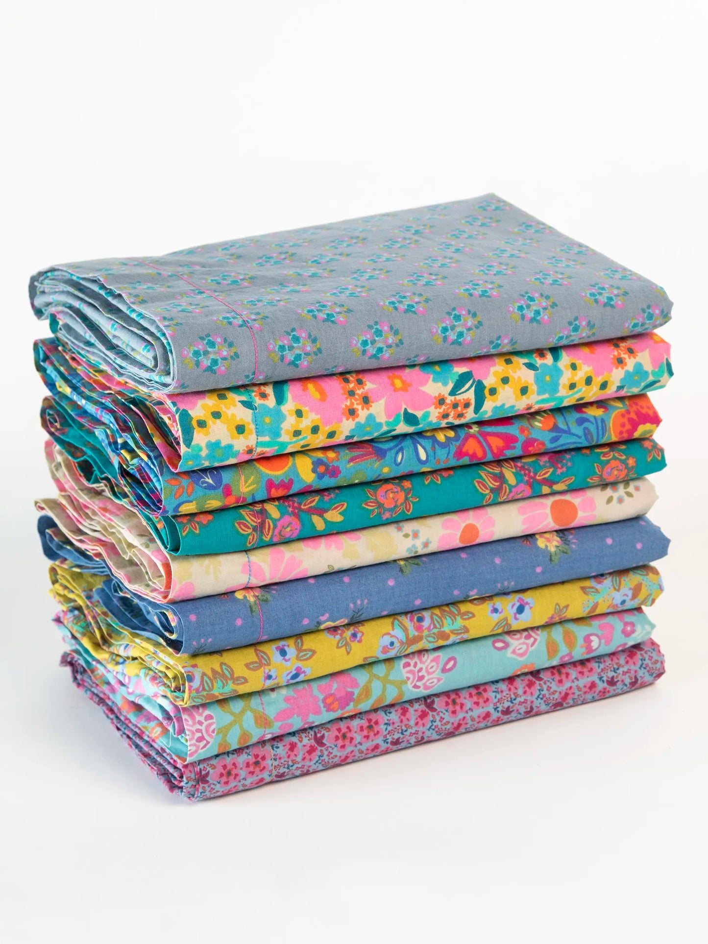 Mix & Match Cotton Fitted Sheet - Chartreuse Bouquet Blooms