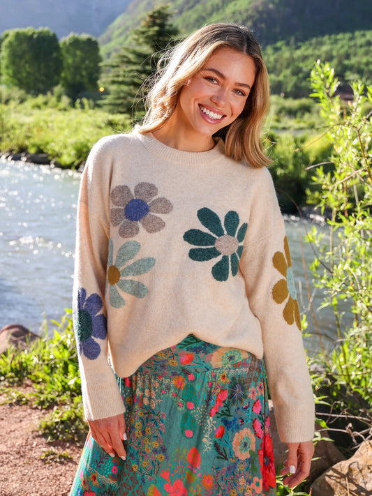 Everyone's Favorite Sweater - Cream Daisy