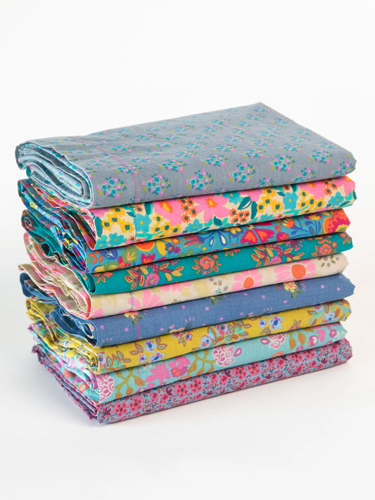 Mix & Match Cotton Fitted Sheet - Chartreuse Bouquet Blooms